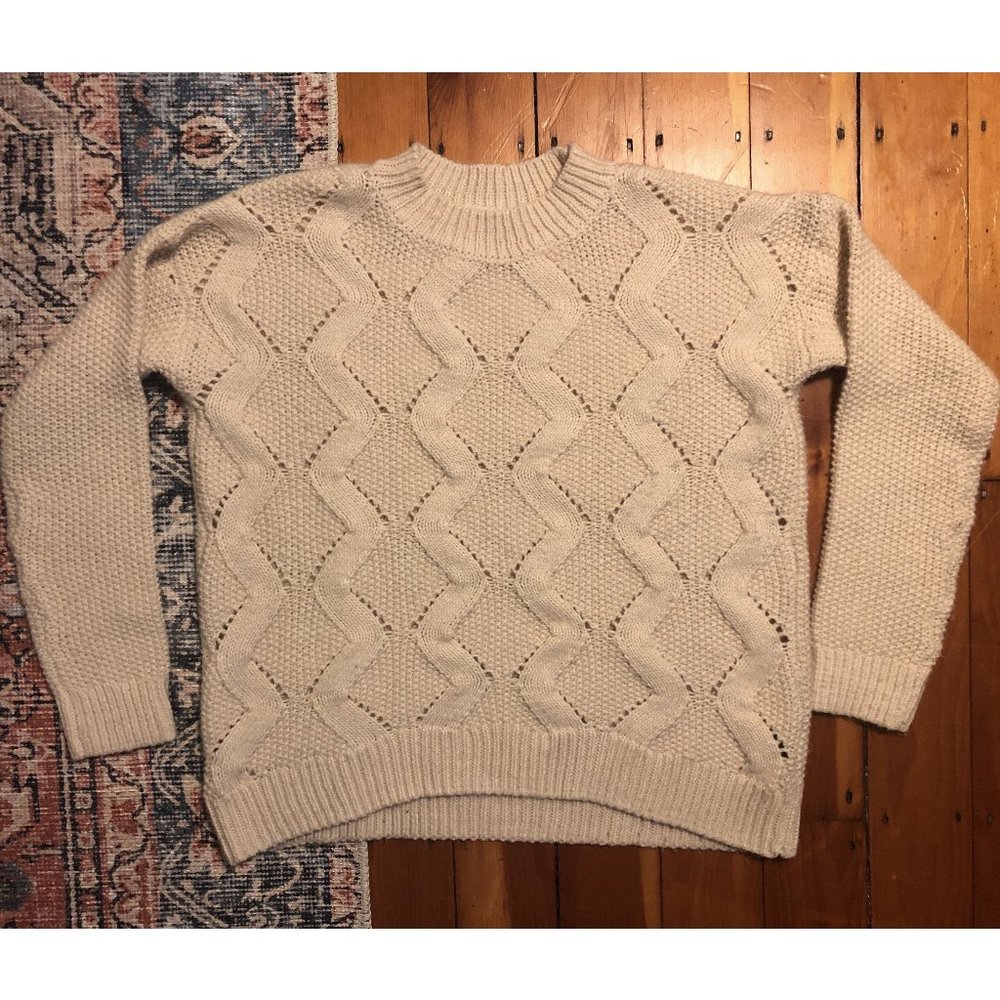 H&M Textured Knit Ivory Sweater